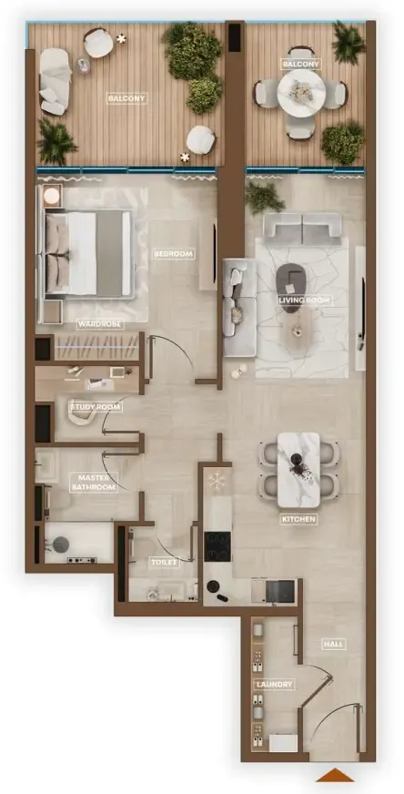 1 bedroom Apartments floor plan at Sky Hills Astra
