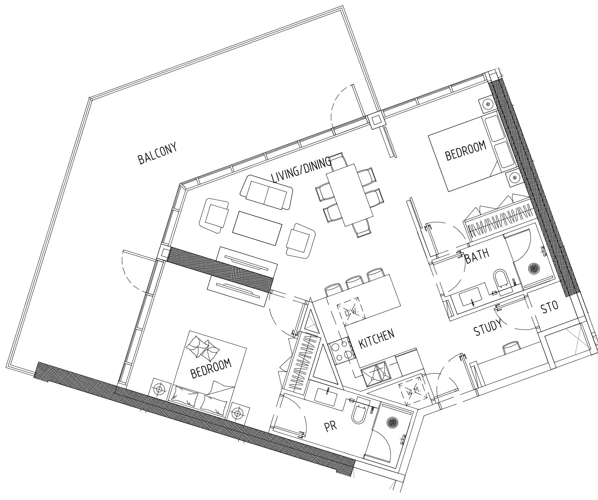 2 bedroom Apartments floor plan at Damac District