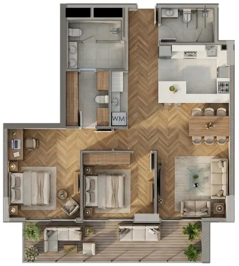 2 bedroom Apartments floor plan at Armas By Zenith