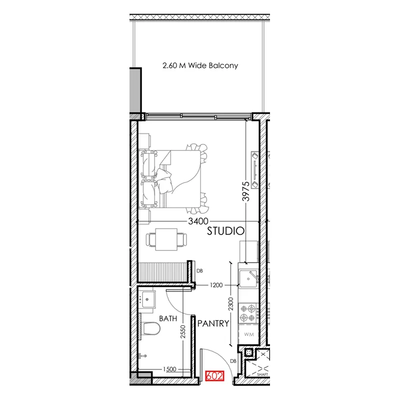 0 bedroom Apartments floor plan at Al Haseen Residences 5