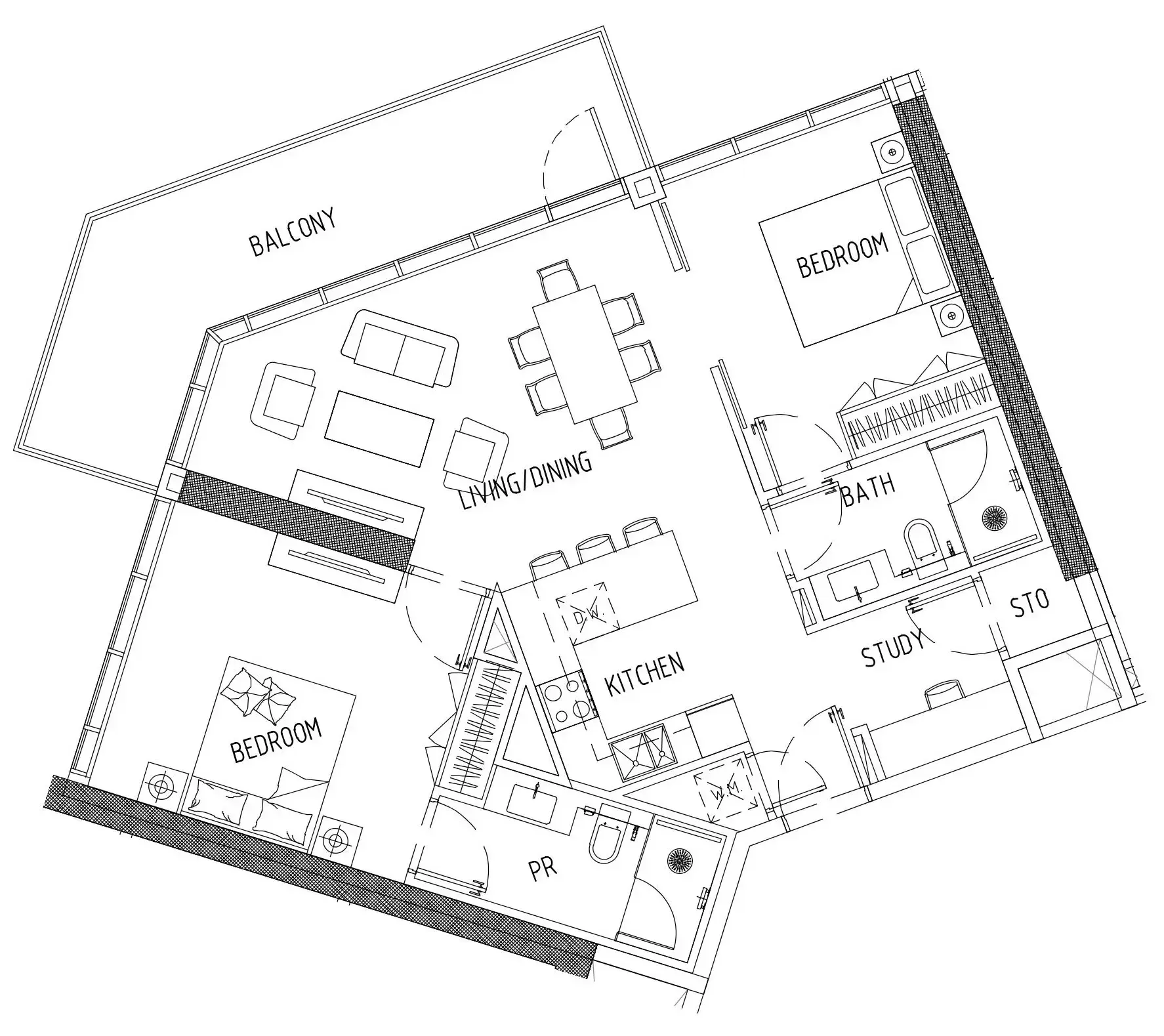 2 bedroom Apartments floor plan at Damac District