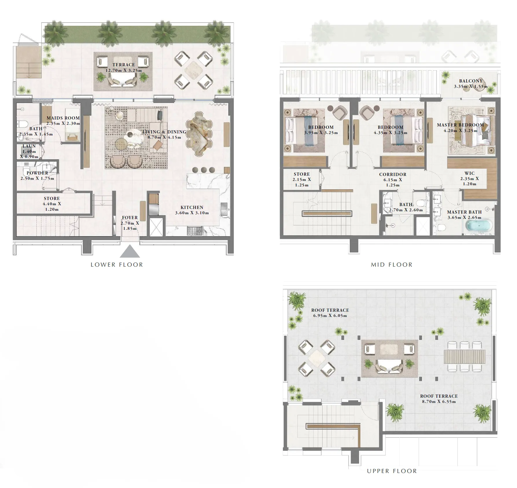 3 bedroom Townhouse floor plan at Albero