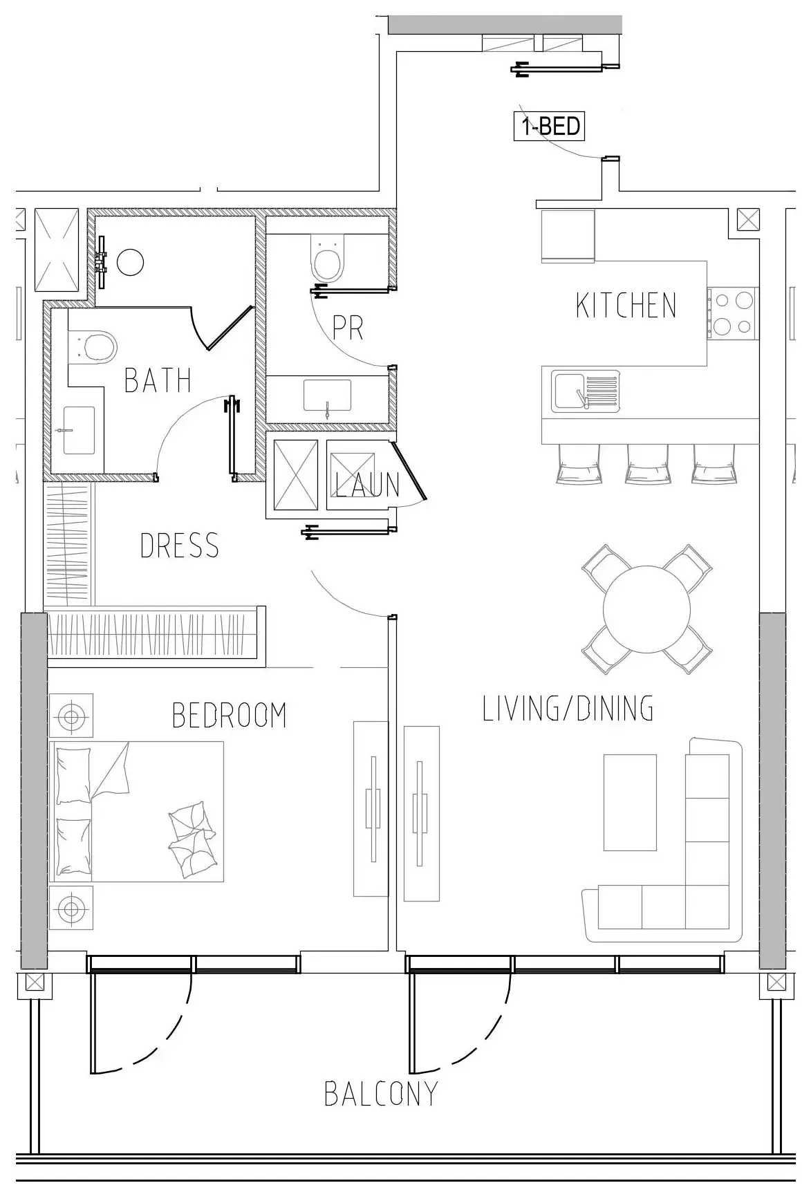 1 bedroom Apartments floor plan at Damac Riverside Views