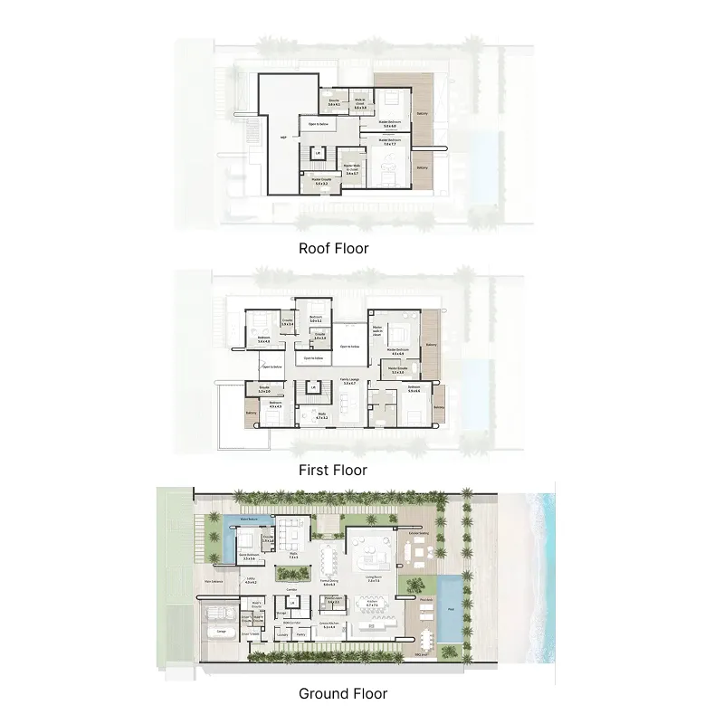 8 bedroom Villa floor plan at Al Thuraya Island
