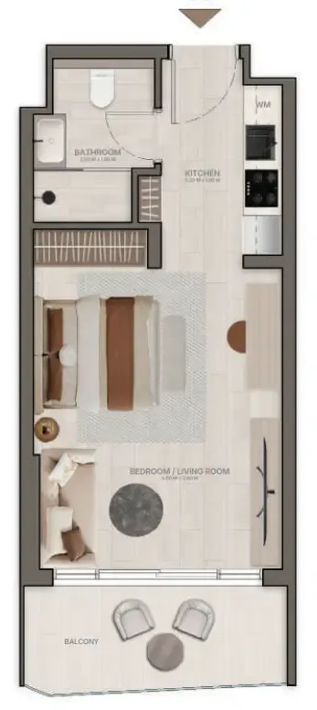 0 bedroom Apartments floor plan at Stax