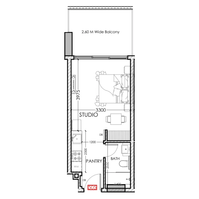 0 bedroom Apartments floor plan at Al Haseen Residences 5