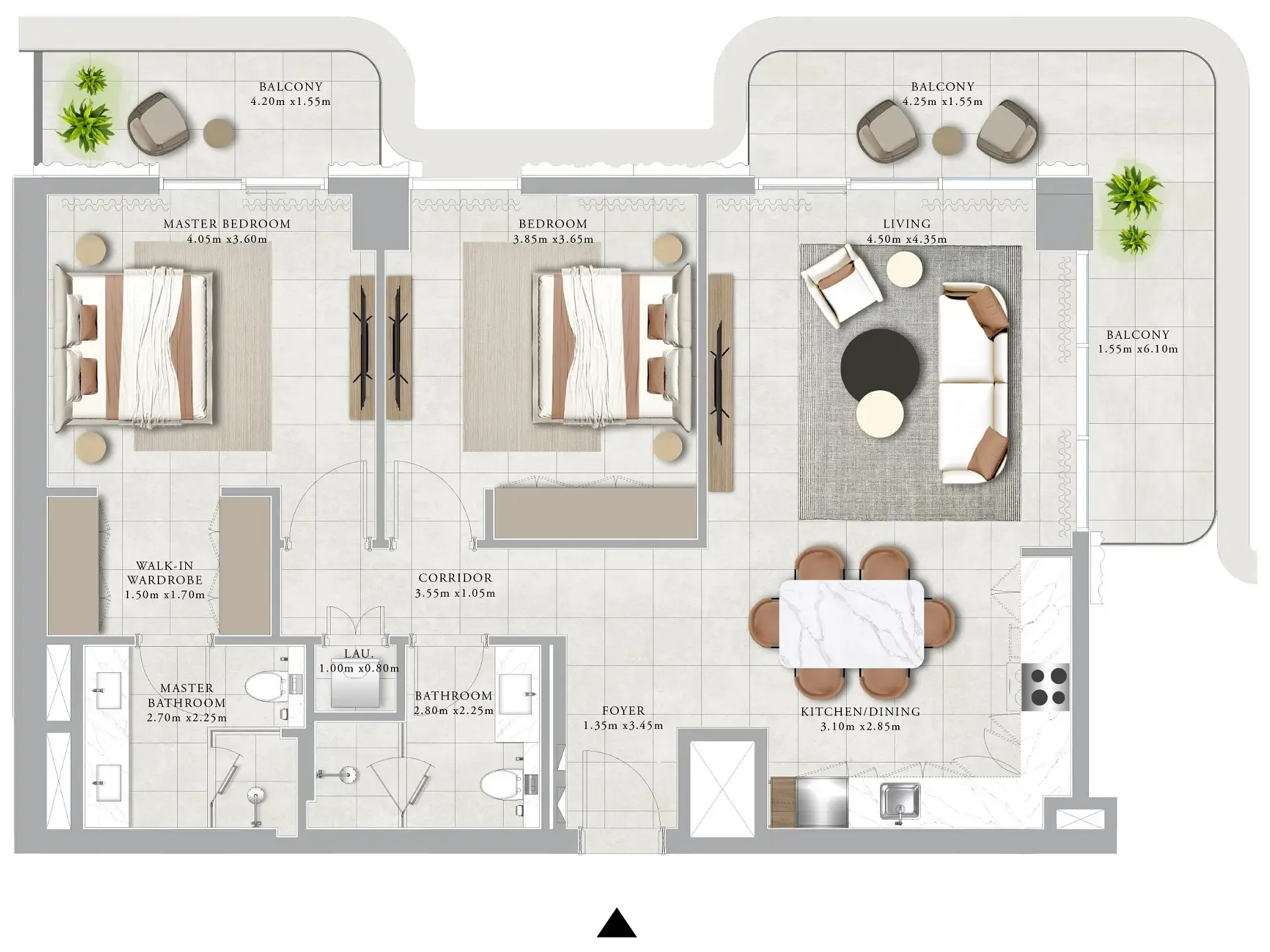2 bedroom Apartments floor plan at Clearpoint