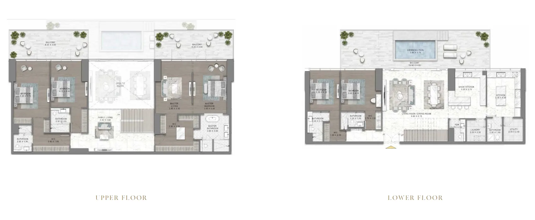 5 bedroom Penthouse floor plan at Damac Safa Gate