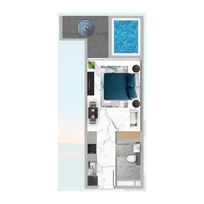0 bedroom Apartments floor plan at Samana Mykonos