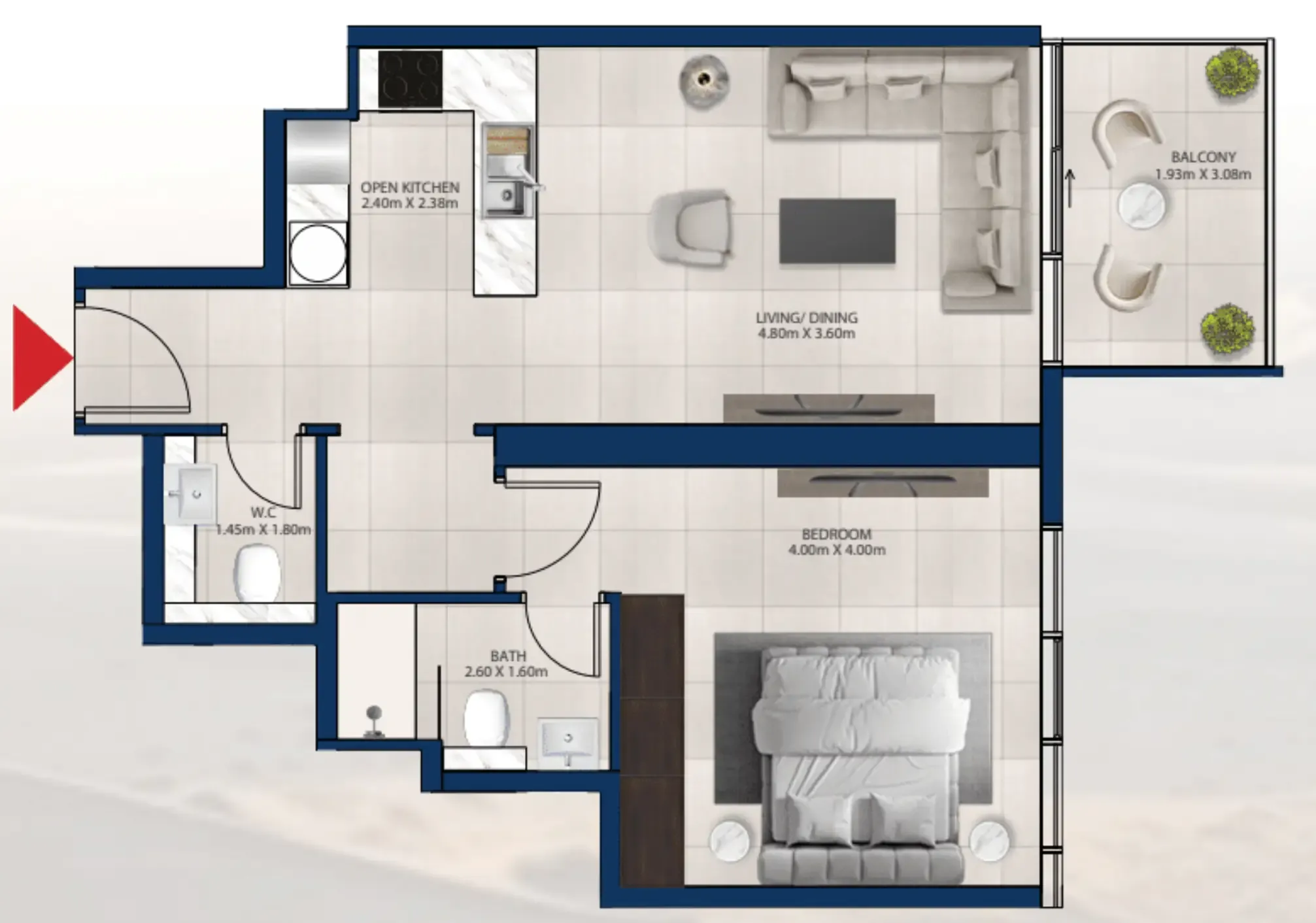 1 bedroom Apartments floor plan at Al Vista