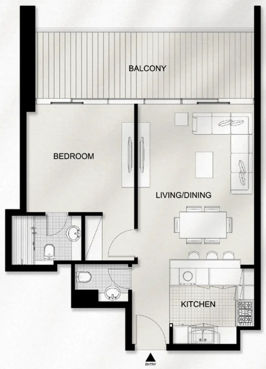 1 bedroom Apartments floor plan at AYAT Parkview
