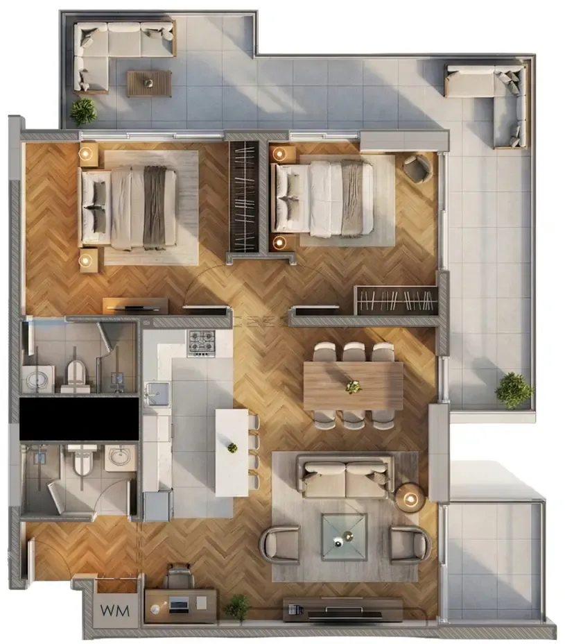 2 bedroom Apartments floor plan at Armas By Zenith