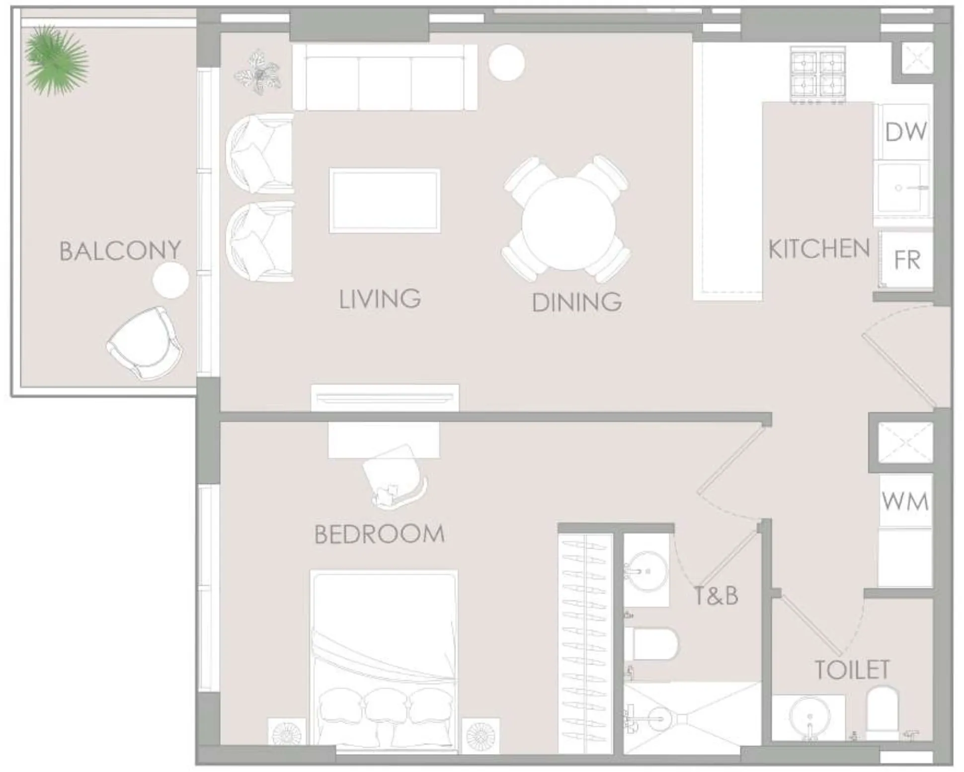 1 bedroom Apartments floor plan at IR1DIAN Park