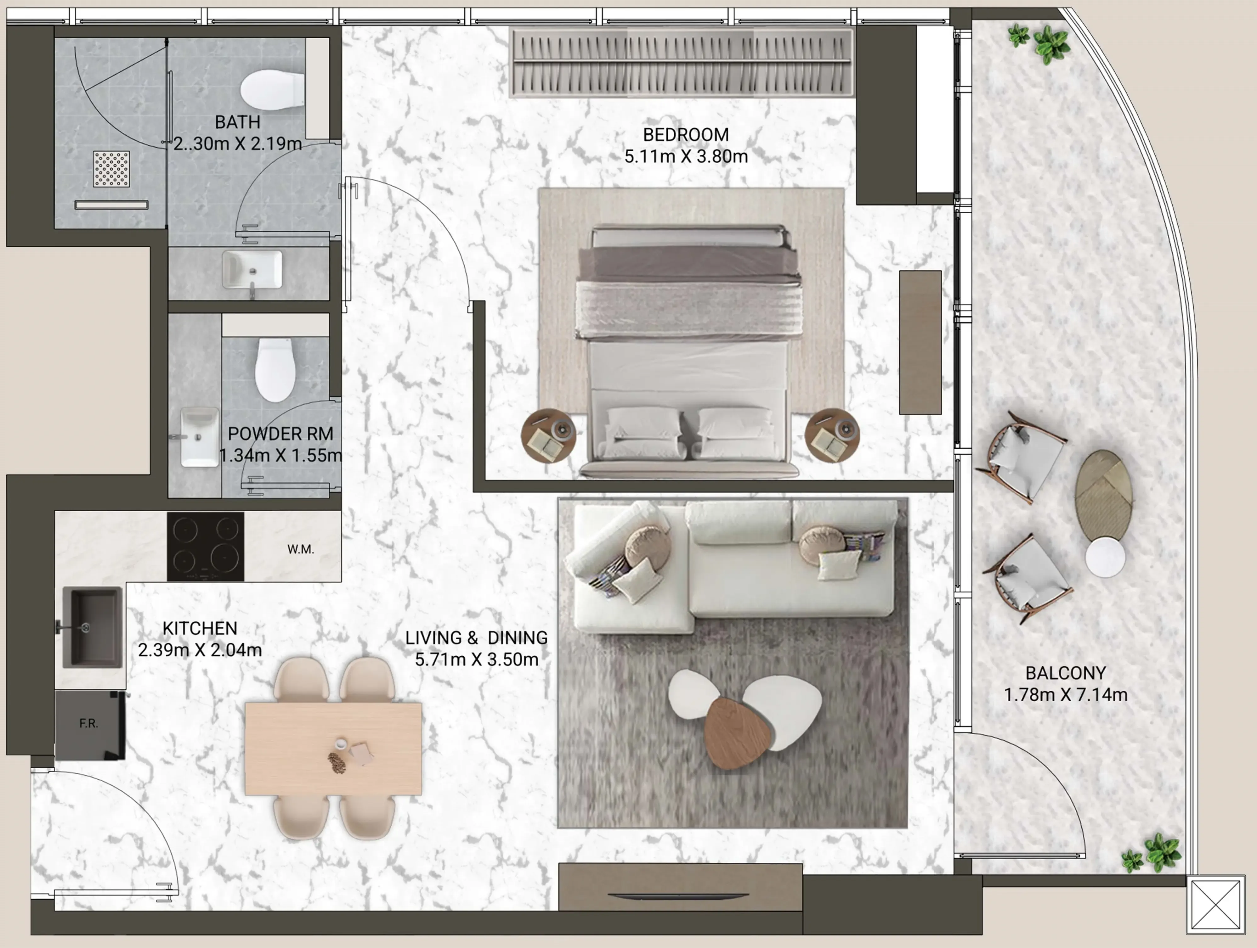 1 bedroom Apartments floor plan at V-Suites