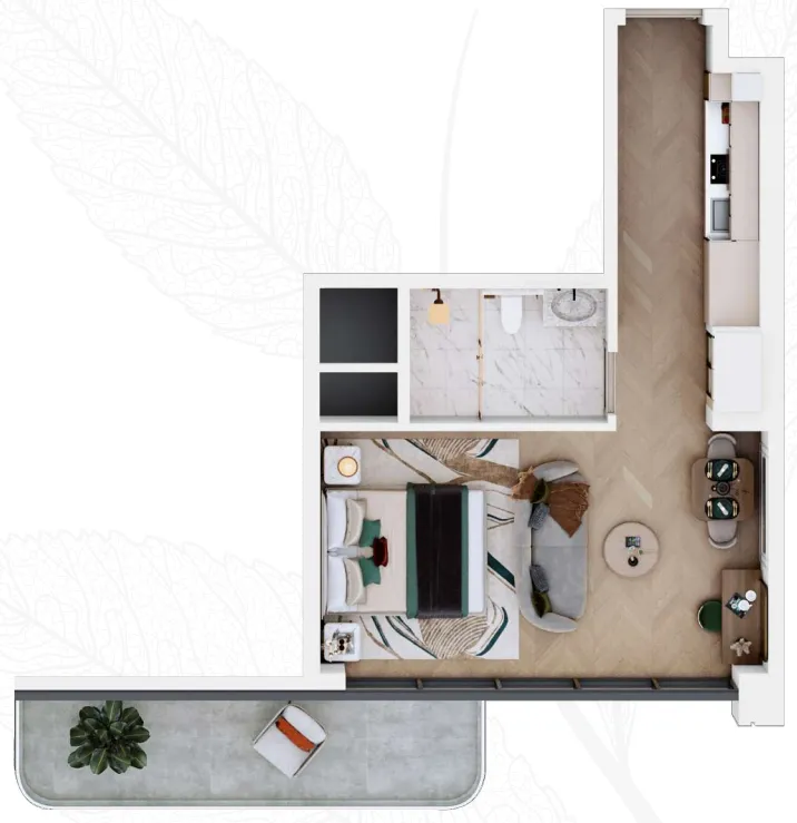 0 bedroom Apartments floor plan at Vega