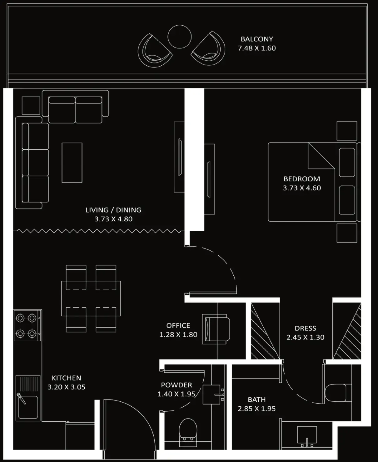 1 bedroom Apartments floor plan at Bayz 101
