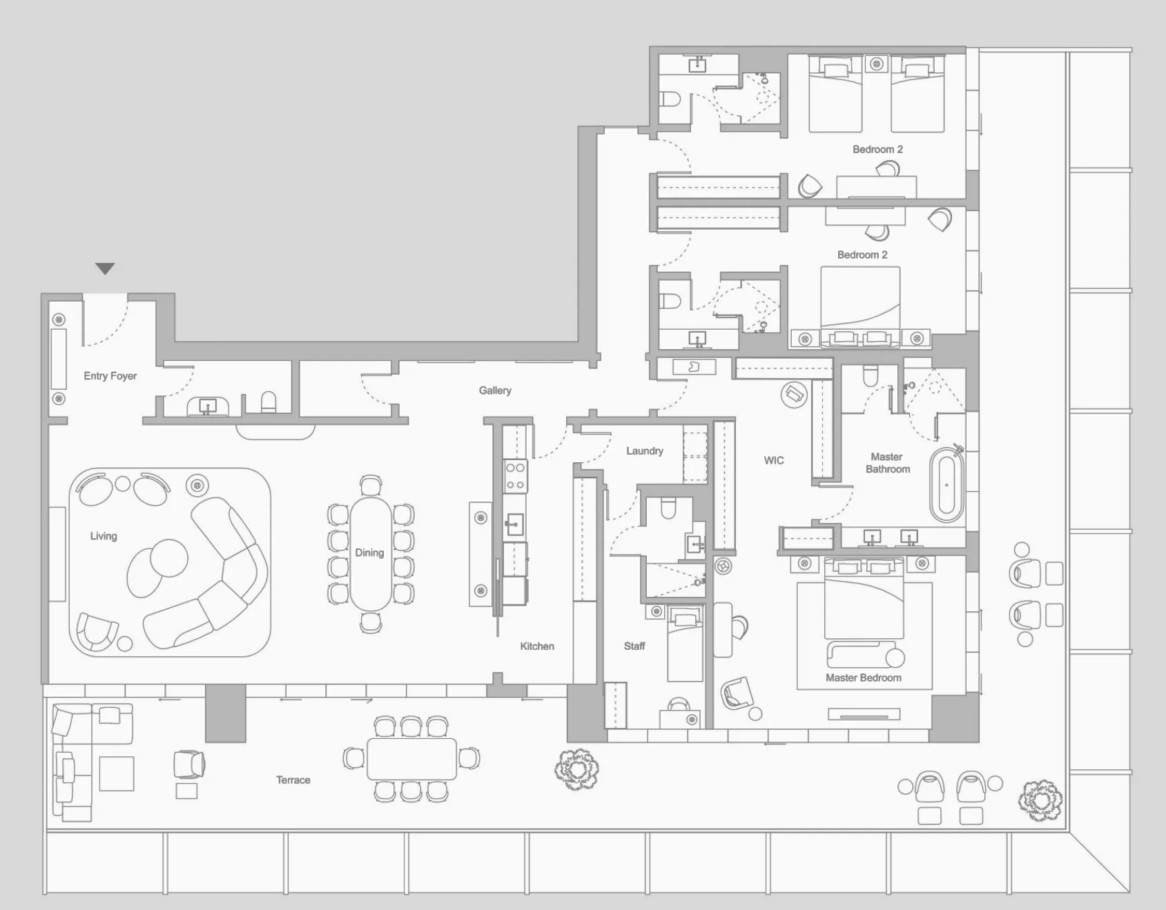 3 bedroom Apartments floor plan at Four Seasons Private Residences DIFC