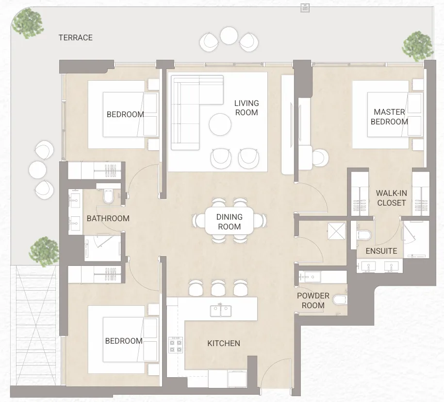 3 bedroom Apartments floor plan at Soma Residences