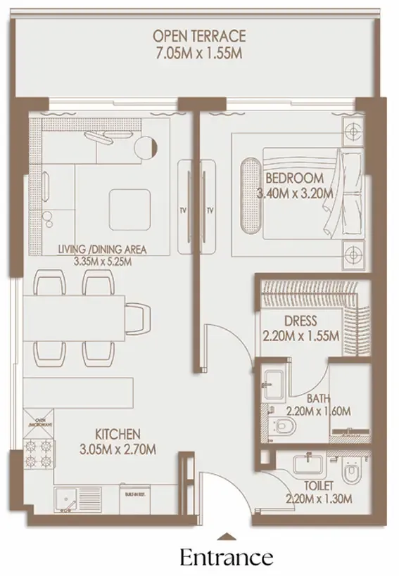 1 bedroom Apartments floor plan at Veona by Gutti