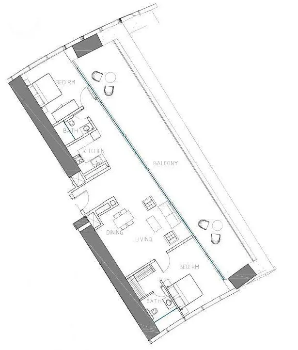 2 bedroom Apartments floor plan at Safa Two de Grisogono
