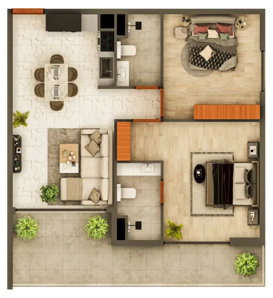 2 bedroom Apartments floor plan at Views VII by Golden Woods