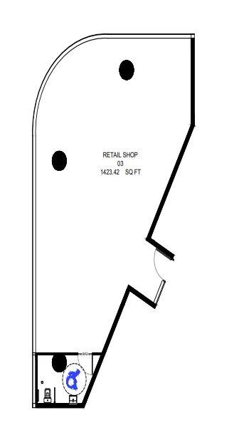  bedroom Retail floor plan at Binghatti Flare