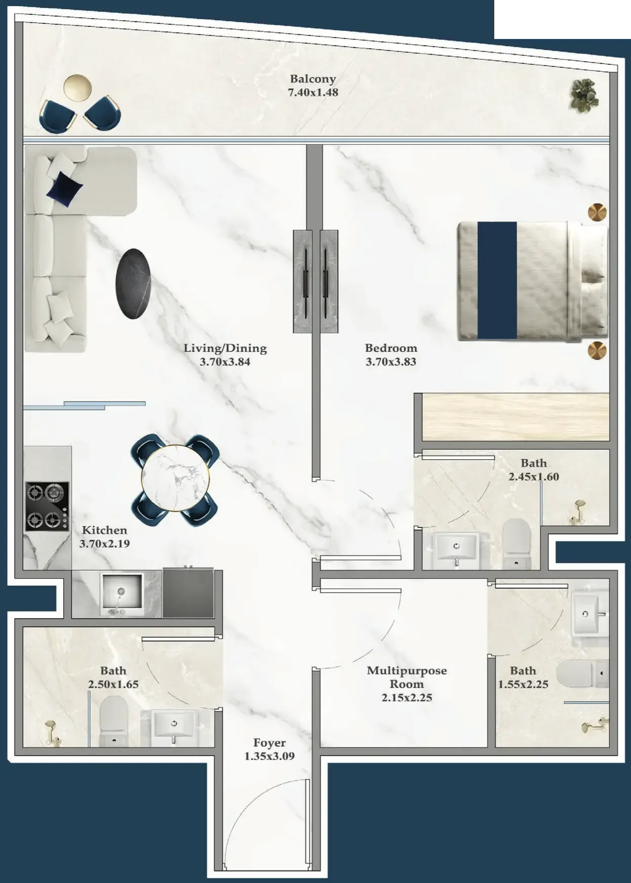 1 bedroom Apartments floor plan at Serenz