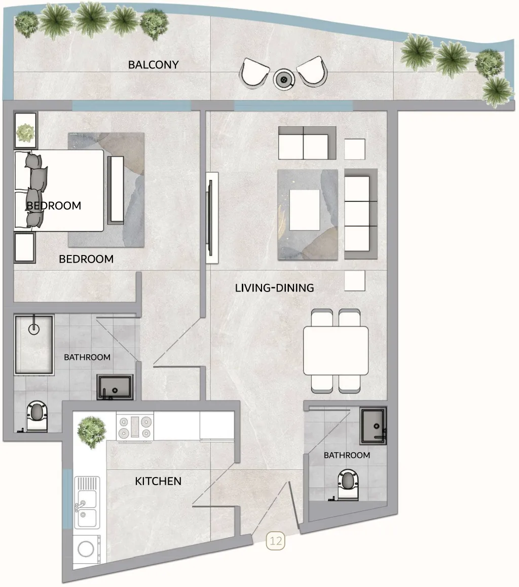 1 bedroom Apartments floor plan at One 678 Residences