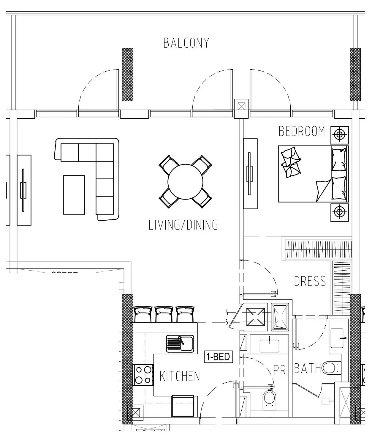 1 bedroom Apartments floor plan at Damac Riverside Views