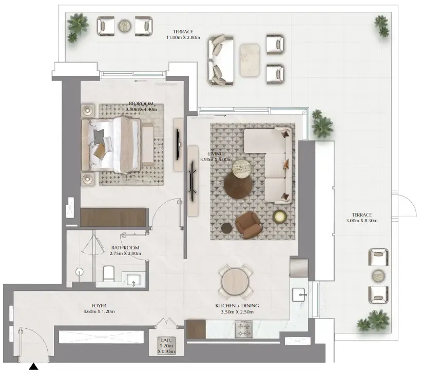 1 bedroom Apartments floor plan at Lyvia By Palace