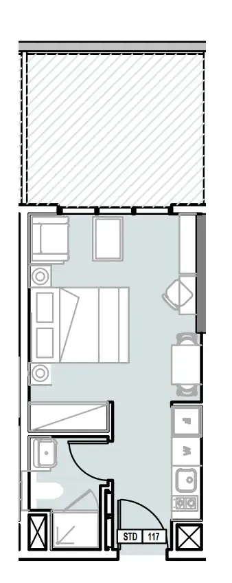 0 bedroom Apartments floor plan at Verdana III