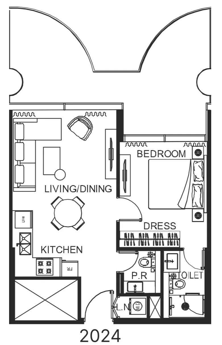 1 bedroom Apartments floor plan at The WOW Tower