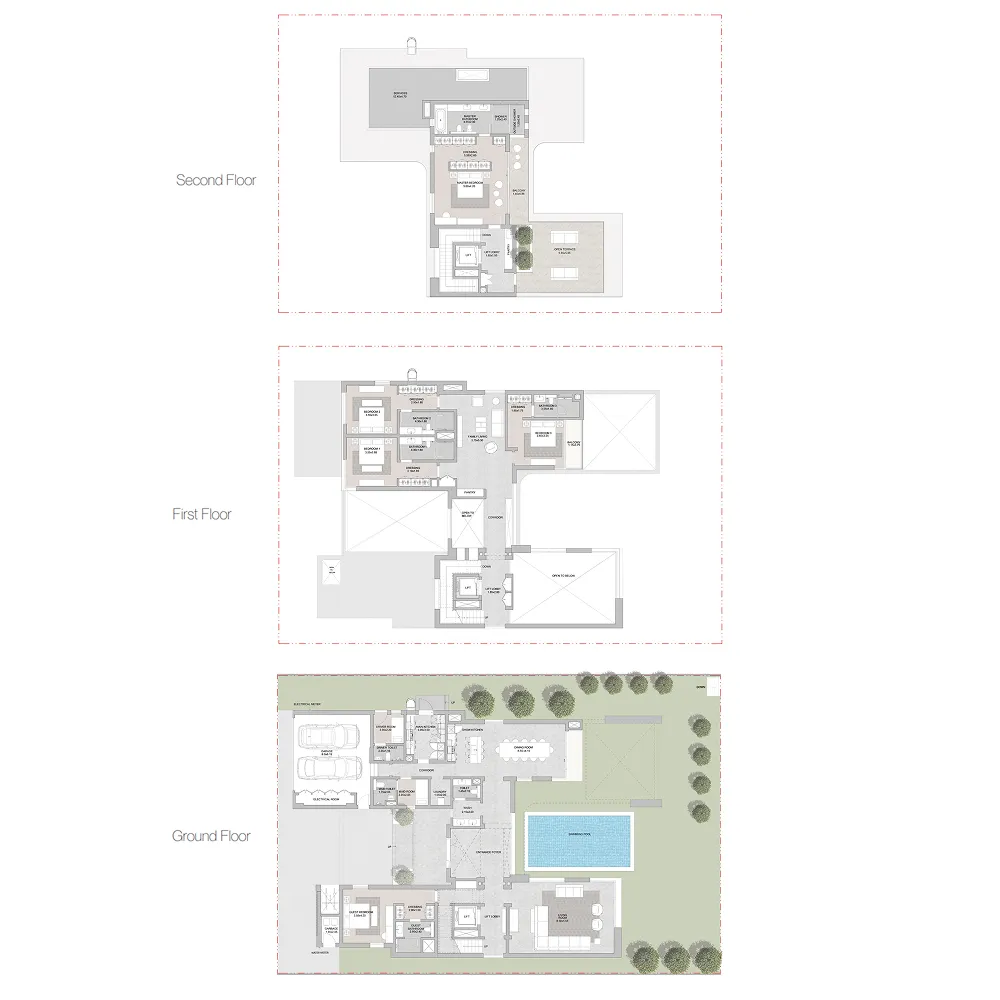 5 bedroom Villa floor plan at Sobha Siniya Island Villas Phases 1 and 2