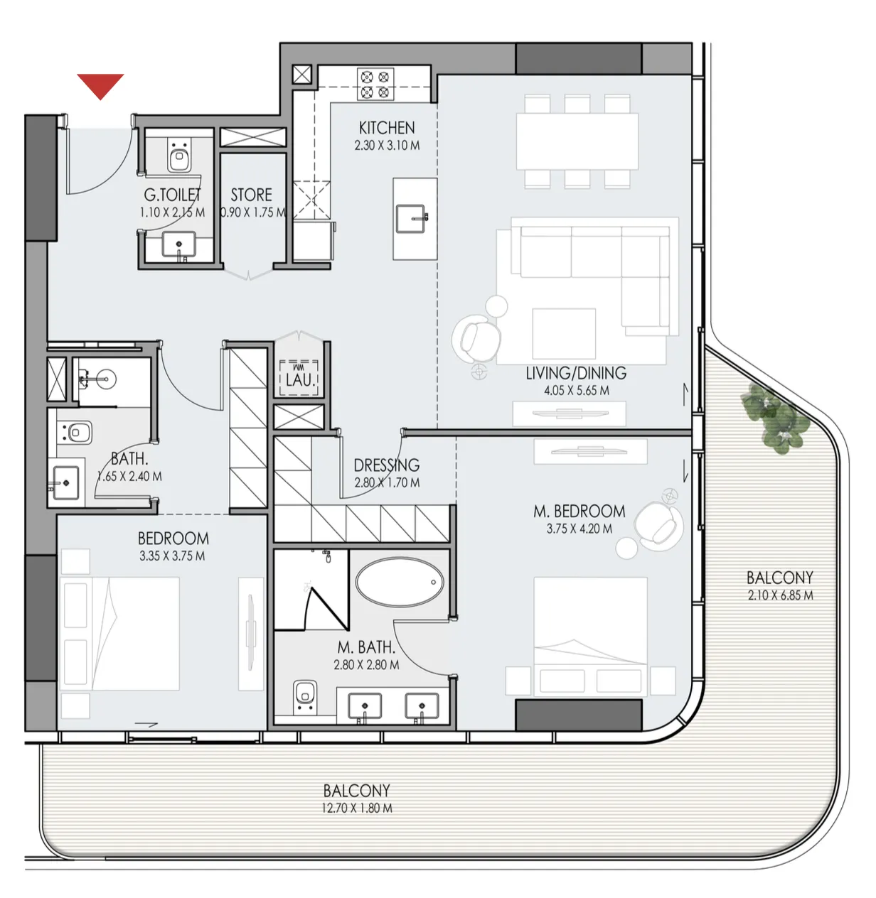 2 bedroom Apartments floor plan at Do Hotels and Residences
