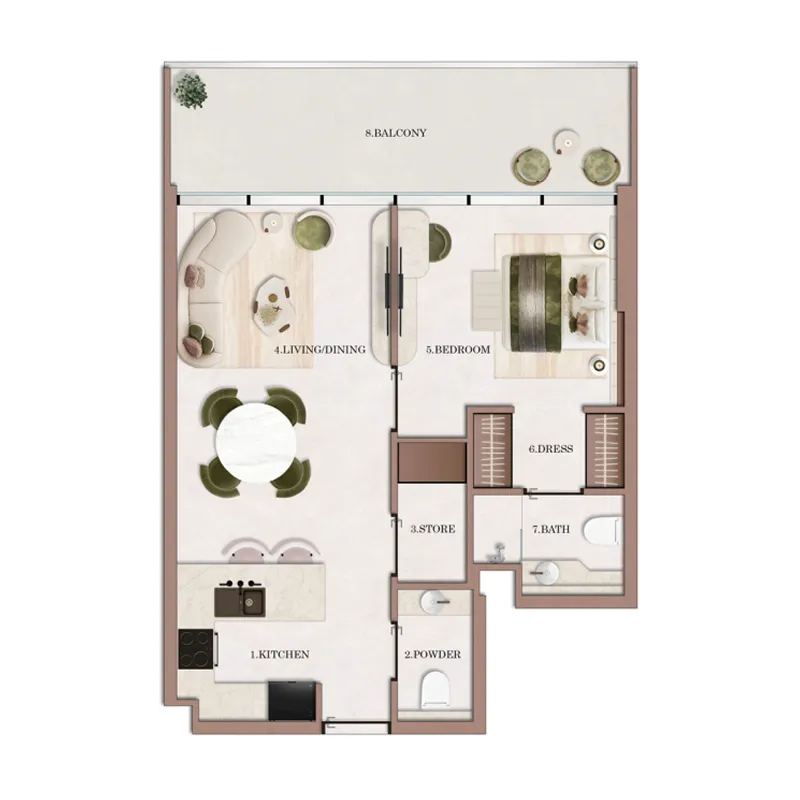 1 bedroom Apartments floor plan at Havencia