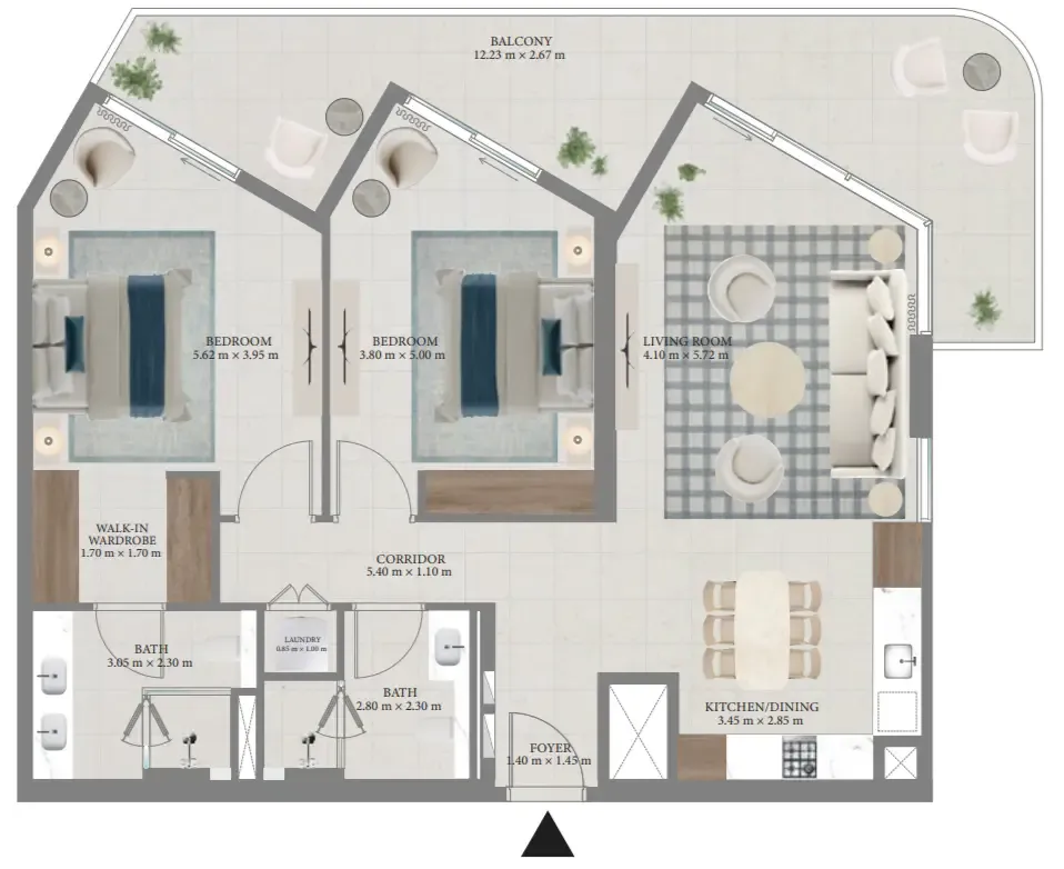 2 bedroom Apartments floor plan at Fior 1