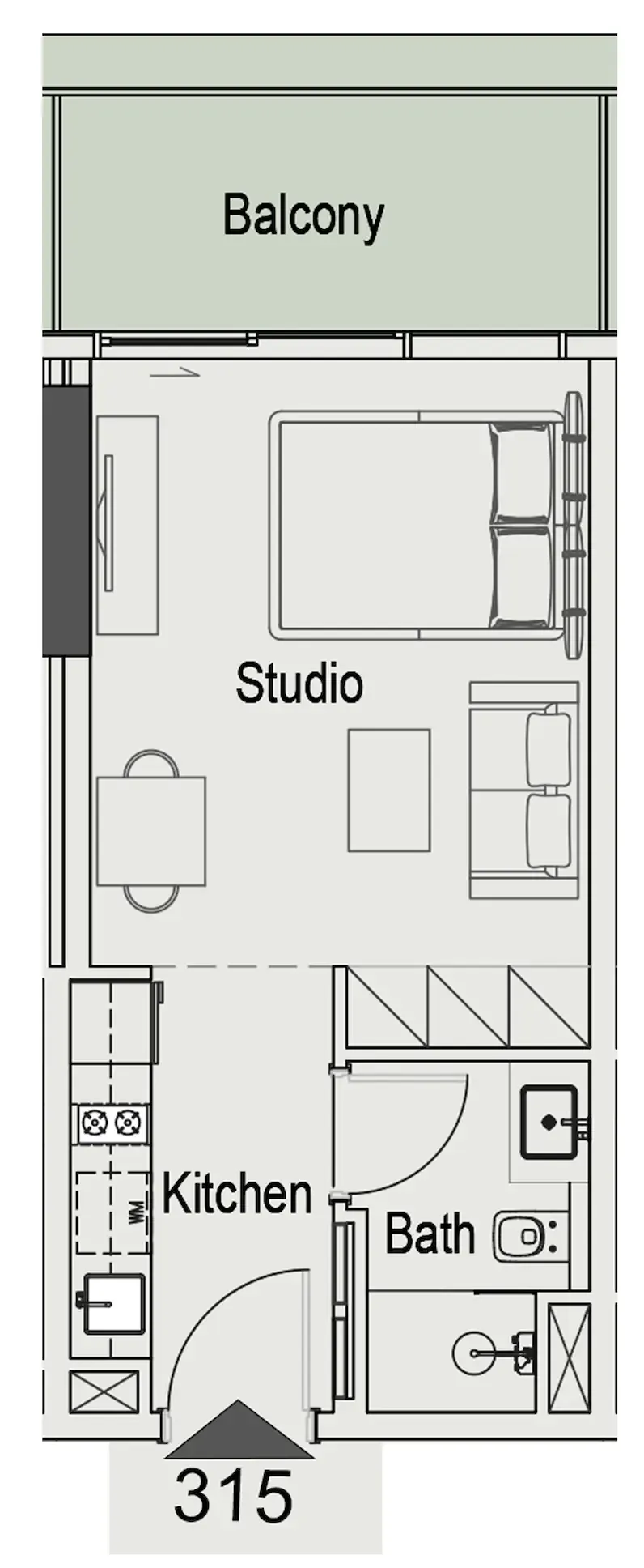 0 bedroom Apartments floor plan at 15 Cascade Featured by Versace Ceramics