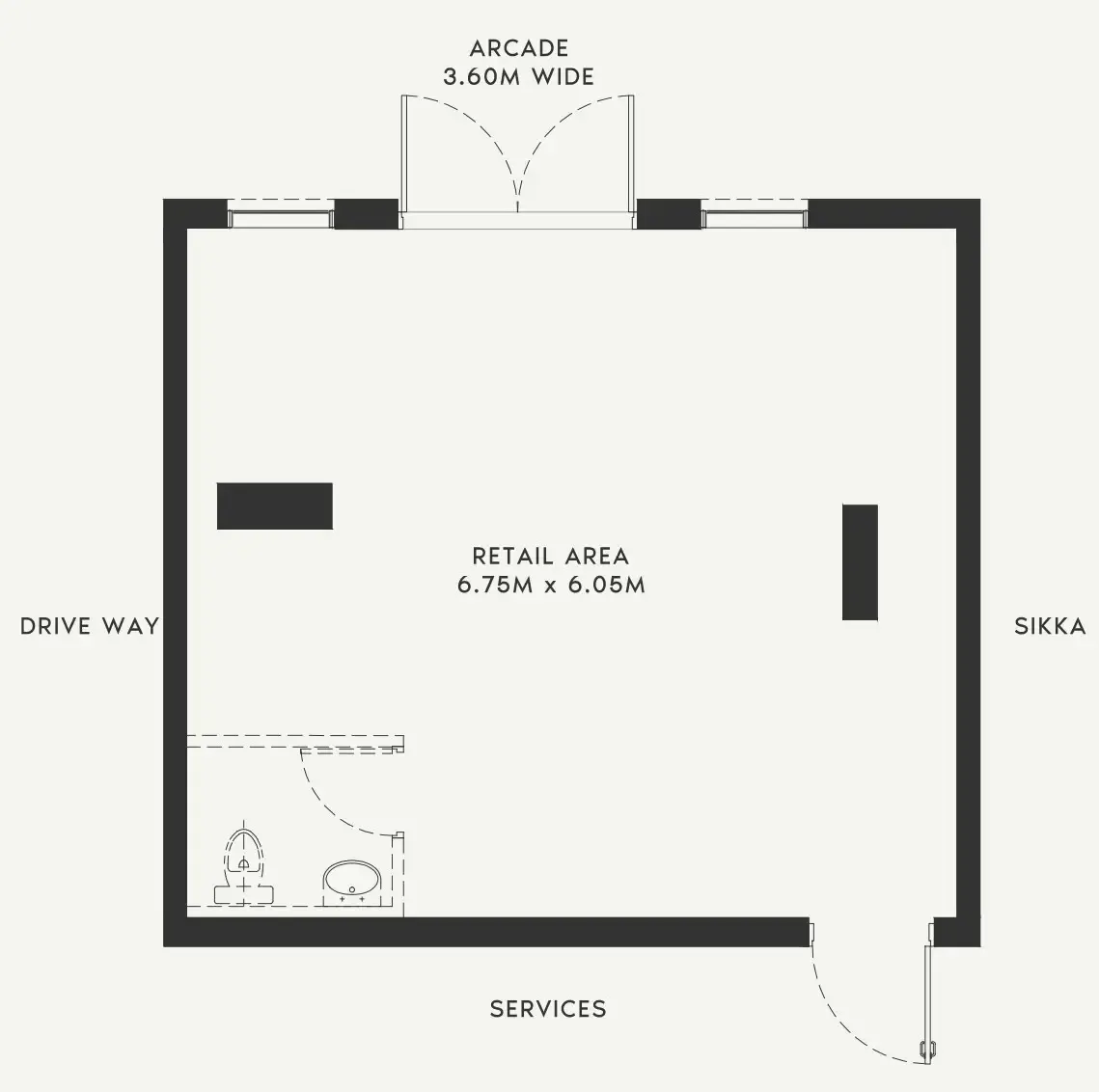  bedroom Retail floor plan at Riviera 55