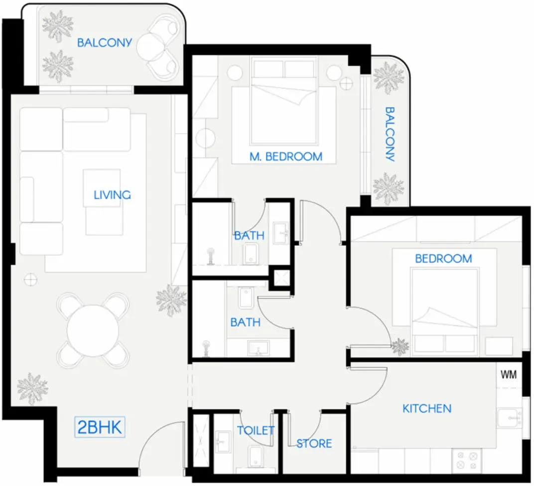 2 bedroom Apartments floor plan at Celestara Residences