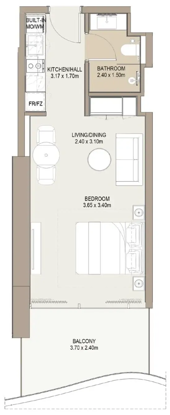 0 bedroom Apartments floor plan at Laguna Residence