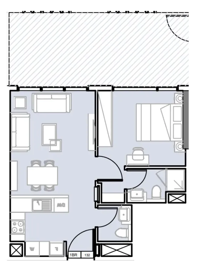 1 bedroom Apartments floor plan at Verdana III