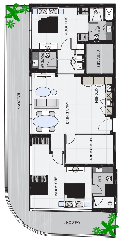 2 bedroom Apartments floor plan at The Community Sports Arena