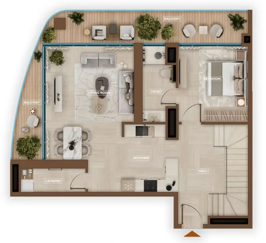 3 bedroom Apartments floor plan at Sky Hills Astra
