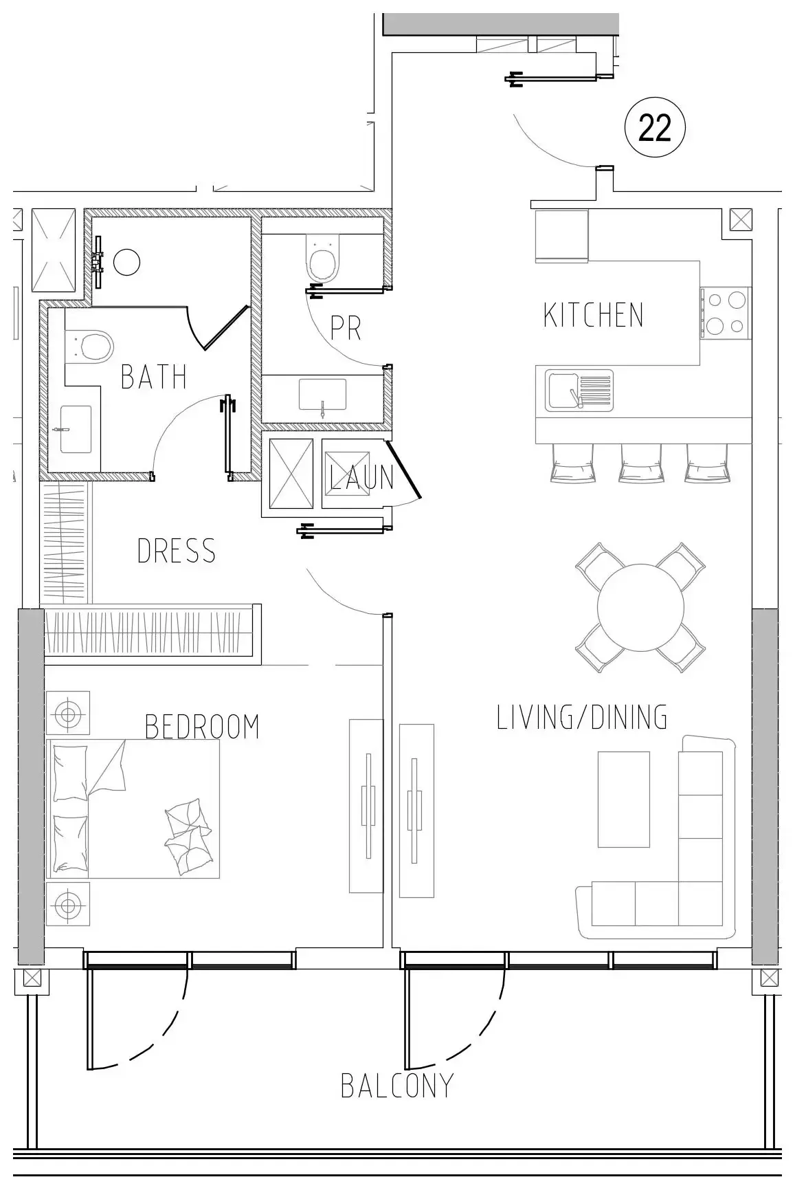 1 bedroom Apartments floor plan at Damac Riverside Views