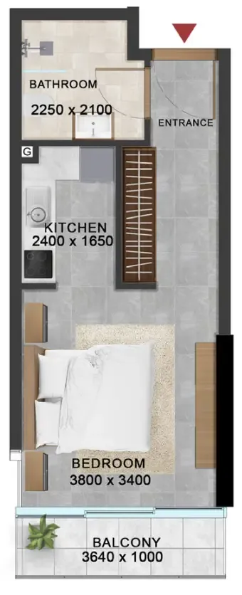 0 bedroom Apartments floor plan at Vivanti Residences by Meteora