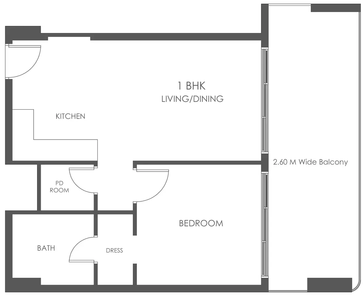 1 bedroom Apartments floor plan at Al Haseen Residences 5