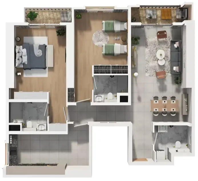 2 bedroom Apartments floor plan at Barajeel Towers