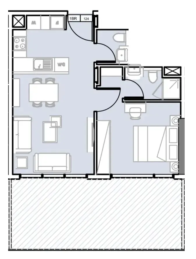 1 bedroom Apartments floor plan at Verdana III