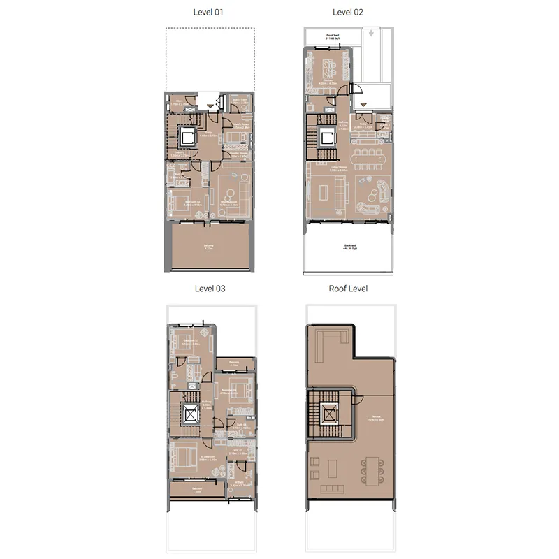 4 bedroom Townhouse floor plan at Takaya