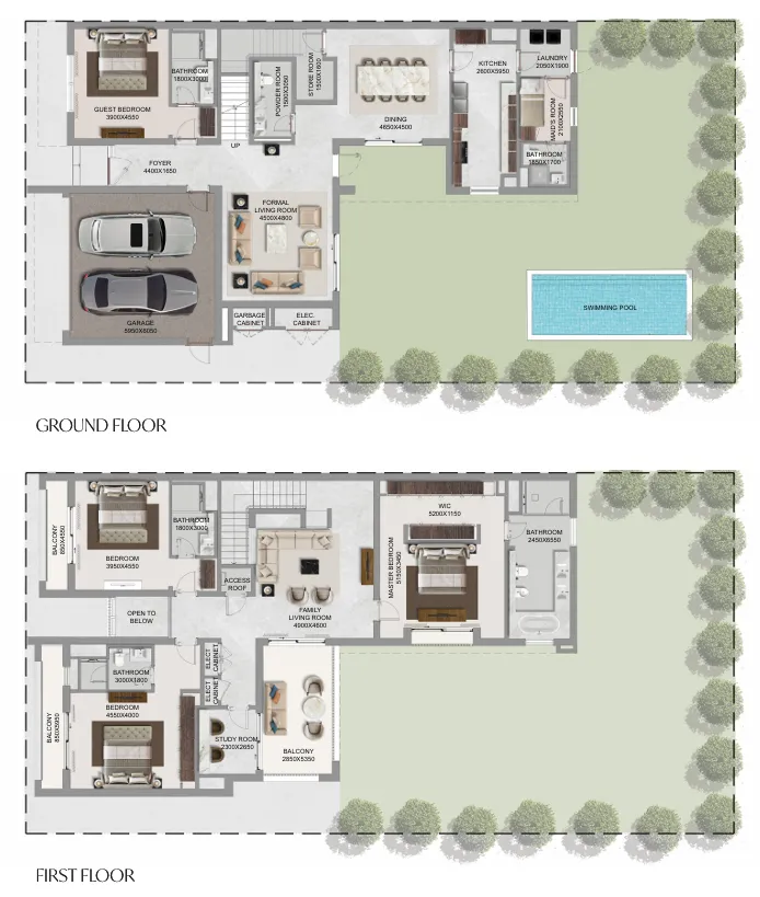 4 bedroom Villa floor plan at The Grove at Sobha Sanctuary